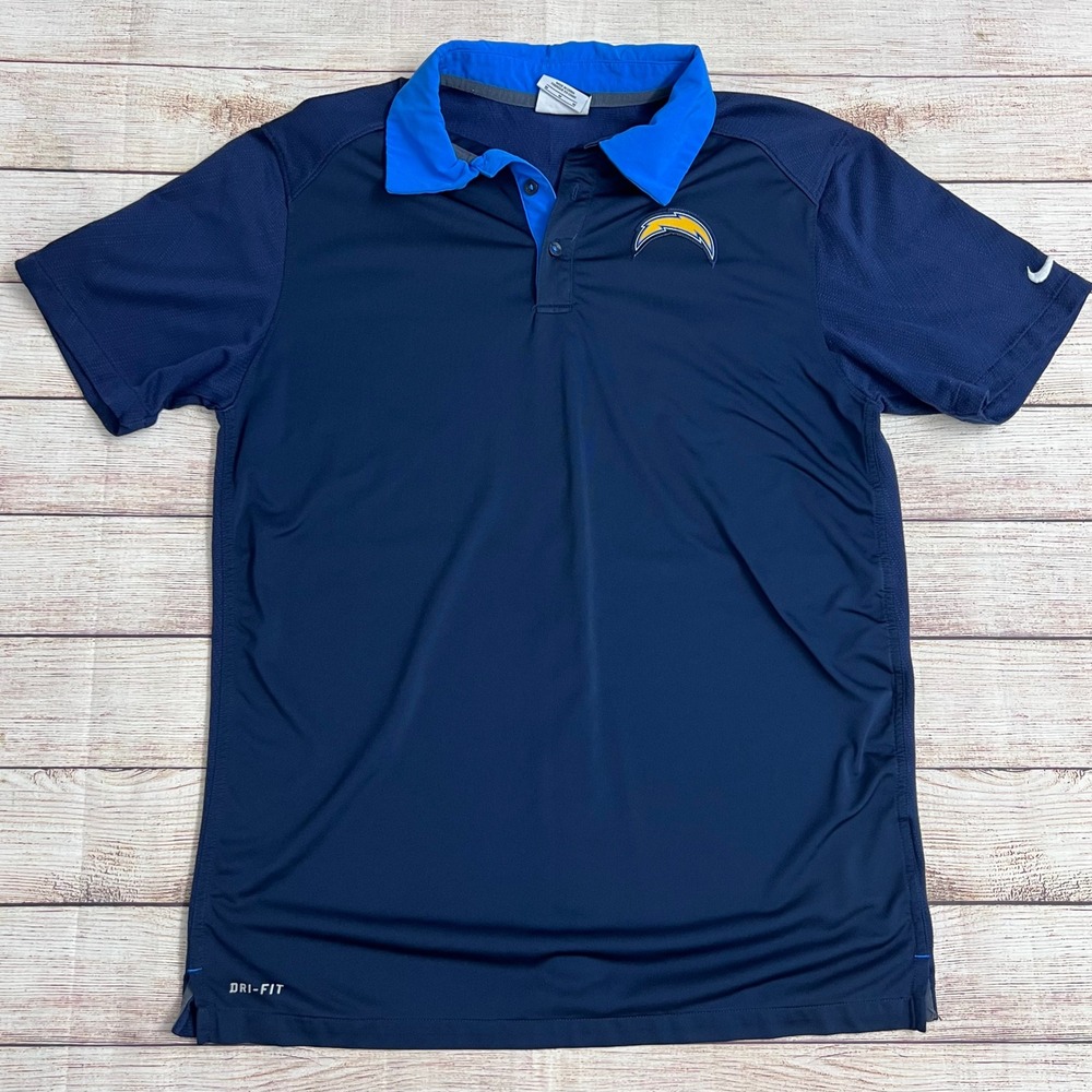 Nike Mens Los Angeles Chargers NFL Dri-FIT Onfield Polo Shirt‎ Navy Blue Medium